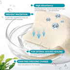 Dimora Calcium Alginate Wound Dressing, 4'' x 4'' Patches, 20 Individual Sterile Bandages, Soft and Highly Absorbent Dressing Gauze, Non-Stick Padding