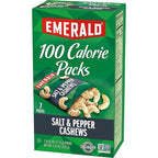 Emerald Nuts, Salt & Pepper Cashews, 100 Calorie Packs, 7 Count, 4.34 Oz (Pack of 4)