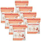 Scrubzz Disposable No Rinse Bathing Wipes for Sensitive Skin - All-in-1 Single Use Shower Wipes, Simply Dampen, Lather, and Dry Without Shampoo or Rinsing (Peach, 8-Pack)