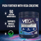Vega Creatine Monohydrate Capsules, 5g Micronized Creatine Powder per Serving, for Lean Muscle, Support Cognitive Function, Pure, Unflavored, Sugar Free, 180 Pills (30 Servings)