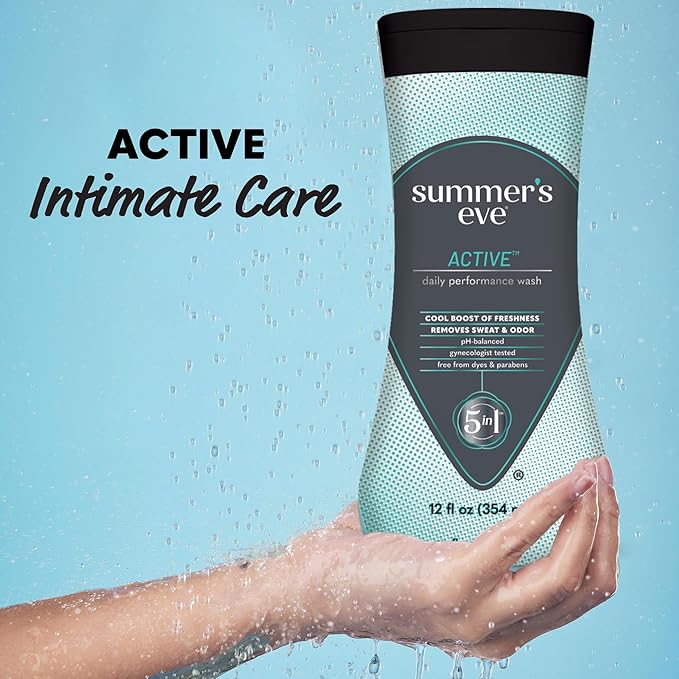 Summer’s Eve Active Daily Performance All Over Feminine Body Wash, Feminine Wash pH Balanced, 12 fl oz bottle 3 Pack