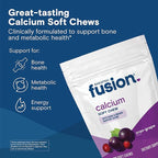 Bariatric Fusion Bariatric Calcium Supplement Chews | Calcium Citrate with Vitamin D3 Bariatric Vitamin | Sugar Free Chewable |500mg |Cranberry Grape | 60 Count