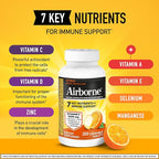Airborne Citrus Chewable Tablets, 200ct | Immune Support Supplement with 1000mg Vitamin C + Vitamins A, D, E, Zinc,Selenium, & Manganese | Herbal Blend | Gluten Free