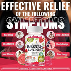 Magnesium Glycinate Gummies 2500mg - Sugar Free Magnesium Potassium Supplement with Vitamin D, B6, CoQ10 for Calm Mood & Sleep Support - 90 Watermelon Gummies