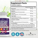 Liberty Lifestyle Resveratrol, Berberine, Grape Seed Extract, Quercetin, Polyphenol Supplement for Women and Men with Noni Extract, N-Acetyl Cysteine, Acai Extract (60 Count)