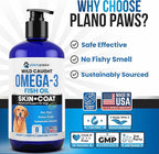 Omega 3 Fish Oil for Dogs - Better Than Salmon Oil - Dog Fish Oil Supplement to Reduce Shedding & Itching - Supports Joints, Brain, and Heart Health - Skin and Coat Supplement - Liquid Fish Oil