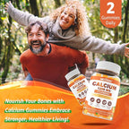 Calcium Gummies with Turmeric for Women & Men - Calcium 1200mg with Vitamin D3 K2 B12 5000 IU & Zinc, Suger-Free Calcium Supplement for Bone, Muscle Strength & Immune Support - Vegan(60 Count)