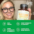 Vegan Glucosamine Chondroitin MSM Joint Support Supplement & Complete Multivitamin for Women