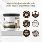 PetriGuard | Advanced Hip, Back & Joint Supplement for Dogs | Ultra Strength Formula w/ 8 Active Ingredients | USA Made & Veterinarian Approved | Glucosamine, Turmeric, MSM + 5 More - 120 Chews