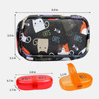 Serfeymi Weekly Travel Pill Organizer 2 Times A Day AM PM Upgraded Rainbow Pill Box 7 Day with Portable Zipper PU Leather Pill Case, Medicine Organizer for Pills, Vitamins, Fish Oils - Black 02