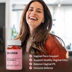 Feminine Balance Gummies, Premium Women's Supplement for PH & Immune Support, Vegan Gluten-Free - Hawaiian Pineapple, 60 Gummies (30 Servings) - BPA-Free Bottle
