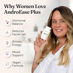 Nourished AndroEase Plus for Women’s Health - Zinc, Reishi, Green Tea and Saw Palmetto for Women - for Energy, Vitality, Facial Hair and Daily Wellness - 360 Capsules, Made in USA