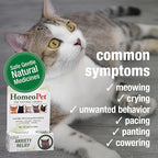 HomeoPet Feline Anxiety Relief, Safe and Natural Pet Stress and Anxiety Support Supplement for Cats, 15 Milliliters