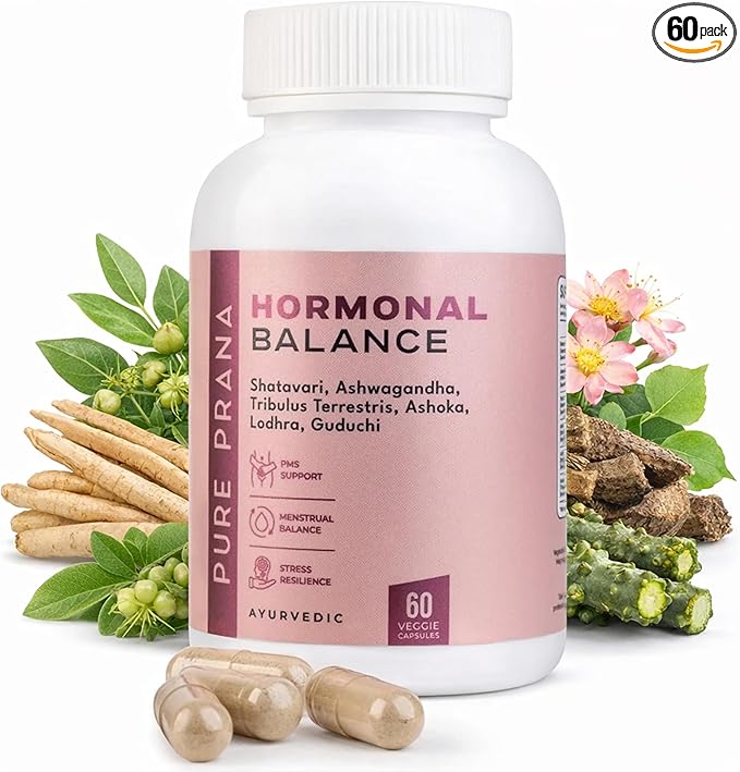 Pure Prana Ayurvedic Herbal Capsules for Women with Shatavari & Ashwagandha - Plant Based Daily Supplement for Routine Wellness - Vegan Friendly Capsules - 60 Count Bottle