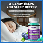 Magnesium Glycinate Gummies - Sugar Free Magnesium Potassium Supplement with Vitamin D, B6, CoQ10 for Calm Mood & Sleep Support - 60 Blueberry Chews