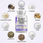 Clean Nutraceuticals Magnesium Glycinate Complex 1000mg with L-Theanine 200mg Apigenin 50mg Citrate Taurate Supplement - 5-HTP GABA Passion Flower Lemon Balm L-Glycine Phosphatidylserine - 60 Count