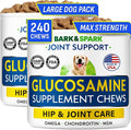 Glucosamine Chondroitin Dog Hip & Joint Supplement - Joint Pain Relief - Hip & Joint Chews for Dogs - Joint Support Large Breed - Senior Doggie Vitamin Pills Joint Health (240 Treats - Peanut Butter)