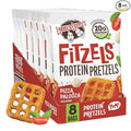 Lenny & Larry's FITZELS Protein Pretzels (Pizza Palooza) 8 Individual Bags 3 oz Each – High Protein Snacks with 20g of Plant Based Protein – Healthy Vegan Pretzels – Delicious Salty Taste