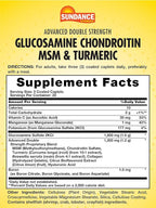 Sundance Glucosamine Chondroitin MSM and Turmeric | 60 Caplets | Double Strength | Non-GMO and Gluten Free Supplement