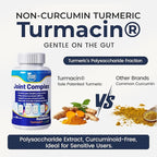 Joint Complex Turmeric Supplement, Turmacin® Turmeric Root Extract 500mg & Q-Actin® Cucumber Enzyme 20mg, Herbal Support for Daily Joint Health, Suitable for Sensitive Users, 60 Capsules-2 Packs