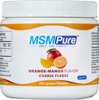 KALA HEALTH MSMPure Orange Mango Flavored Coarse MSM Powder Flakes – US-Made MSM for Joint Health, Skin Appearance, and Hair & Nail Support – 8.8 oz, Organic Sulfur