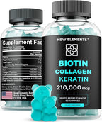 Biotin Gummies with Keratin & Collagen Peptides - Advanced Supplement for Hair Growth Treatment for Men & Women Hair Skin and Nails Vitamins – Biotin 10000mcg | Keratin 100000mcg | Collagen 100000mcg