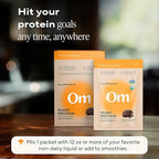 OM MUSHROOM SUPERFOOD Master Blend Vegan Protein – Organic Chocolate Plant Protein with 10 Mushrooms, Ashwagandha, BCAAs & B12 – Energy, Recovery & Immune Support – 10 Single Serves