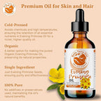 Bella Terra Oils - Organic Evening Primrose Oil 8 oz - Pure Primrose Extract, Enriched with GLA & Antioxidants, Perfect for Skin & Hair Nourishment
