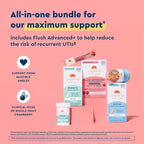 Uqora Flush Advanced+ Regimen with Flush Advanced+ - Cranberry to Reduce Risk of Recurrent UTI** - Defend & Promote - D-Mannose, Vitamin C, Green Tea Extract & Probiotics - 3-Part Bundle