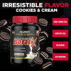 ALLMAX ISOFLEX Pure Whey Isolate Protein Powder - Gluten Free, Low Lactose, Sugar-Free - High-Protein, Clean, Keto-Friendly for Pre Post Workout Supplement for Women and Men | Cookies & Cream, 2lb