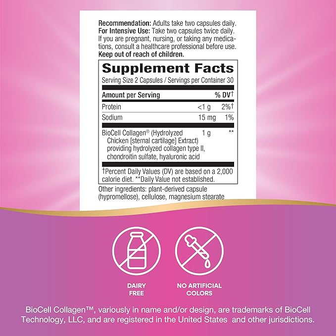 Nature’s Way Hydraplenish, with Patented BioCell Collagen, Supports Healthy Skin, Promotes Skin Collagen, Promotes Skin Elasticity, 60 Capsules