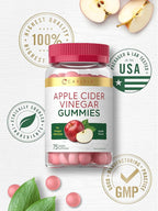 Carlyle Vegan Apple Cider Vinegar Gummies | 75 Count | Apple Flavor | Non-GMO, Gluten Free | ACV Supplement