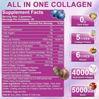 Nature's live Multi Collagen Peptides Gummies, Type I, II, III, V, X - Hydrolyzed Collagen Peptides Gummies, Supports Healthy Skin, Strong Nails & Thick Hair, Grape Blueberry Flavor, 60 Count, 2 Pack