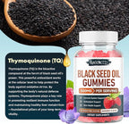 MEENCCD Black Seed Oil Gummies, Nigella Sativa Black Seed Oil Supplement for Antioxidant Support, Vegan, Non-GMO, Suagr-Free, Raspberry Flavor, 60 Count