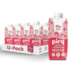 Pirq Plant Based Protein Shake, 21g Vegan Protein, 25 Superfoods, 0g Sugar, Dairy-Free, Gluten-Free, and Soy-Free, (12 Pack)(Strawberry)