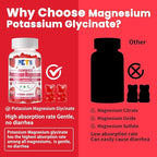 Potassium Magnesium Gummies - High Absorption Magnesium Glycinate & Potassium Citrate Plus Omega 3, B6, D3, K2 & Calcium - Chewable Gummy for Leg Cramps, Immunity & Energy Strawberry 120 Gummies