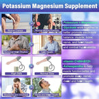 Potassium Magnesium Gummies - Potassium Supplement w/Ashwagandha 200mg, Magnesium Glycinate,B6,B12,P-otassium Citrate for Leg Cramps,Muscle,Electroyte for Adults Kids,Sugar-Free, 2 Pack