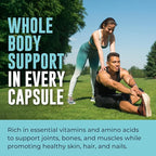 Grass-Fed Bone Broth Capsules with Collagen from Organic Bone Broth Powder. Collagen Supplement for Nails, Hair, Joints and Digestive Health* Support. Gut Friendly-Ingredients, 180 Capsules