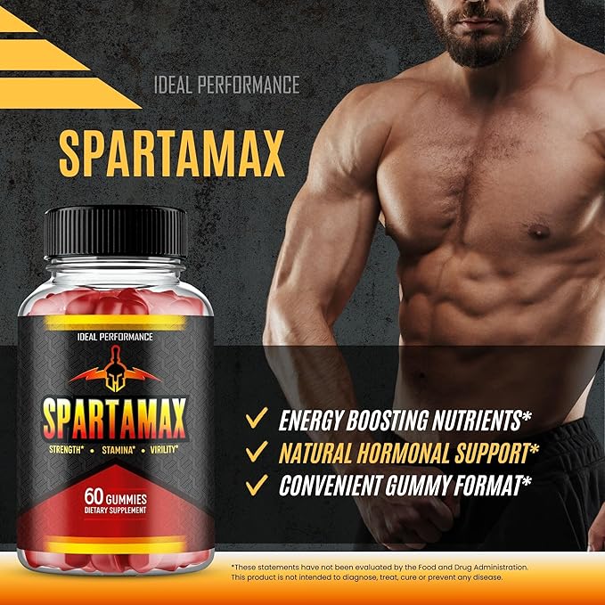 Spartamax Gummies, Official Spartamax Supplement Gummy for Men - Maximum Strength, All Natural Formula for Energy, Stamina & Performance, Advanced Formula Spar Tamax Support Reviews (60 Gummies)