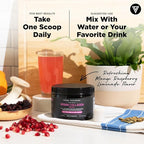 Vital Vitamins Vegan Collagen Booster Powder - Made with Amino Acids, Silica, Hyaluronic Acid, & Botanical Extracts - Plant-Based - Mango Raspberry Lemonade Flavor - Hair, Skin, Nails - 30 Servings