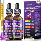 Saffron Extract for Anxiety Relief & Calm Mood Support | 88.5mg Saffron Supplement Drops for Mood, Focus, Eye Support for Mood, Energy & Cognitive Support - 2 fl oz - 2 Pack