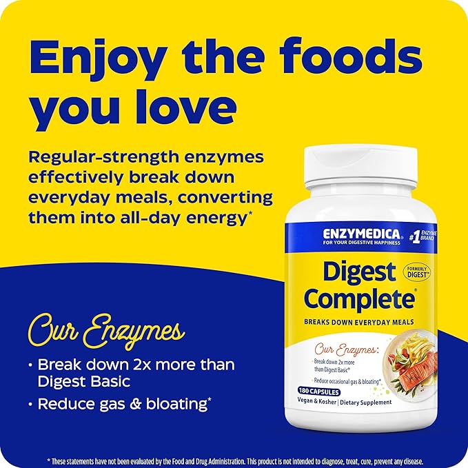 Enzymedica - Digest, Complete Digestive Enzyme Formula, 180 Capsules