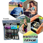 The Klean Freak Body Wipes - 12 count Individually Wrapped | Showerless Body Wipe for Women & Men | Sustainable Bodywipes for Gym, Travel, Camping | Mixed