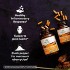 ORGANIC INDIA Turmeric Curcumin Herbal Supplement - Joint Mobility & Immune System Support, Healthy Inflammatory Response, Whole Root Supplement, Organic Trikatu, USDA Certified Organic - 90 Capsules