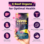 Primal Queen Female-Optimized Beef Organ Superfood Supplement (Beef Liver, Kidney, Heart, & 3 More) - 100% Grass Fed, Pasture Raised Cattle - Balance Hormones, Energy, & More for Women (Pack of 3)