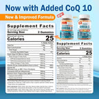 Vegan Omega-3 Gummies 1280mg + CoQ10 + Vitamin D3 K2 (MK7), Omega 3 Fish Oil Alternative for Adults w/EPA 600mg DHA 400mg & MCT Oil, No Fish Taste from Marine Algae, for Brain, Eye, Immunity, 1 Pack