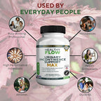 Healthy Flow Urinary Incontinence Support Max, 60 Veggie Capsules, Cranberry Juice Hibiscus Dandelion Formula, 30 Day Supply (5)