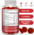 Sugar Free Vitamin B Complex Gummies - Vitamin B12, B7, B6, B3 (Niacin), B5, B8, B9 (Folate)- Third Party Tested- Prenatal, Vegan Diet, Older Adults - B Complex Vitamin Supplement- 60 Gummy Bottle