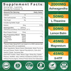 NEVISS Ashwagandha Gummies 2000mg, Feel Refreshed, Plus Proprietary Blend with L-Theanine, 5-HTP, Lemon Balm, Magnesium for Calm, Zzzs & Relaxation Support, 120 Count