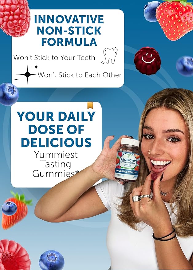 Lunakai USA Made Probiotic Gummies - 5 Billion CFUs, Vegan, Non-GMO, Gluten-Free - Digestive & Immune Support for Women & Men - 6 Pack